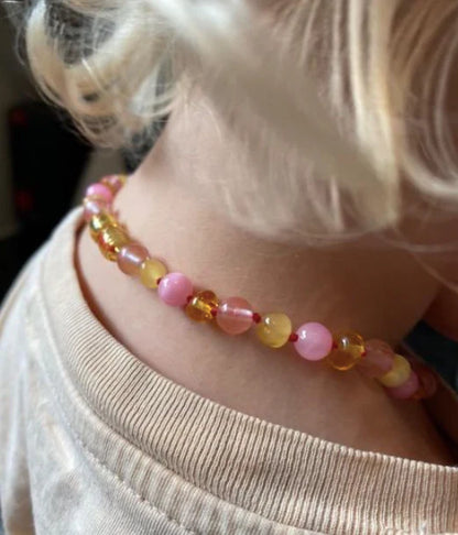 Barnsteen en edelstenen ketting - Bondi - 32 cm - Kids 0-3 jaar - Nirrimis