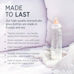 Glazen babyfles - Natuurrubber - Standard Neck Baby Bottle - 120ML - Hevea - productfoto - afbeelding 2
