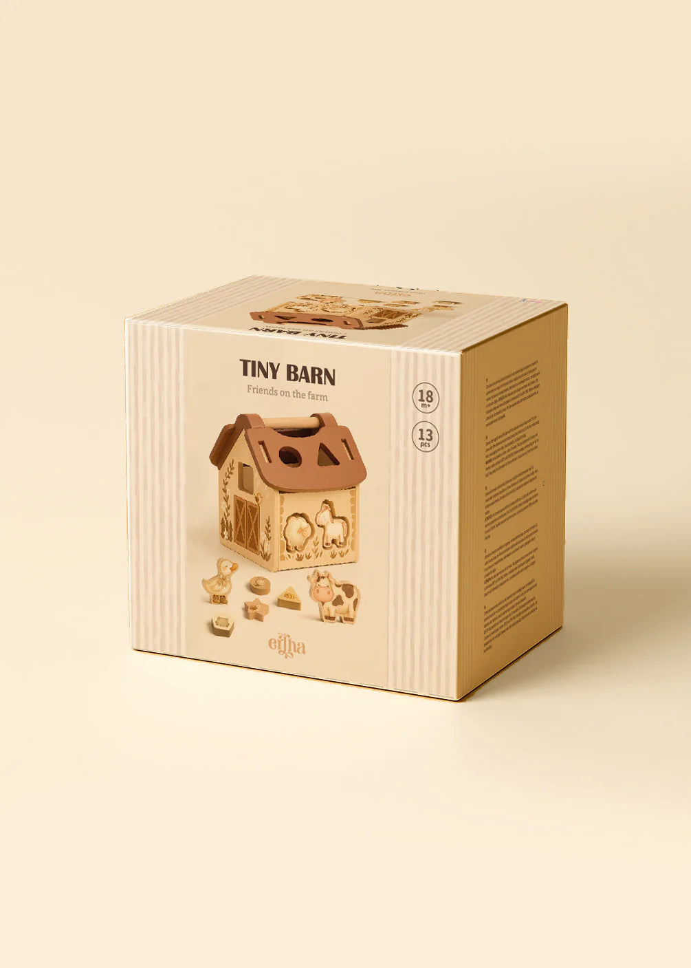 Sorting Cube - Tiny Barn - Farm - Wooden toy - Mrs Ertha