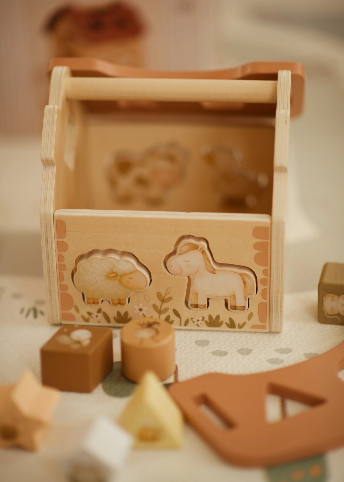 Sorting Cube - Tiny Barn - Farm - Wooden toy - Mrs Ertha