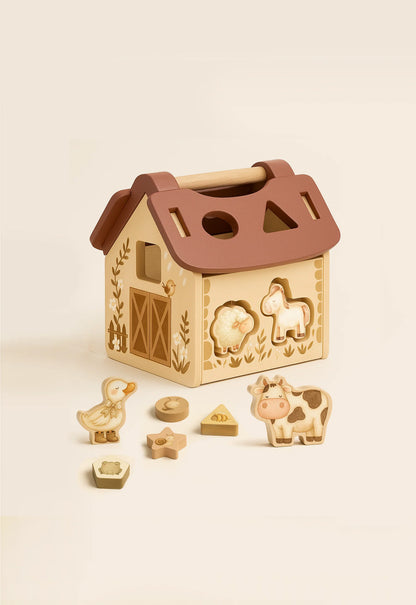 Sorting Cube - Tiny Barn - Farm - Wooden toy - Mrs Ertha