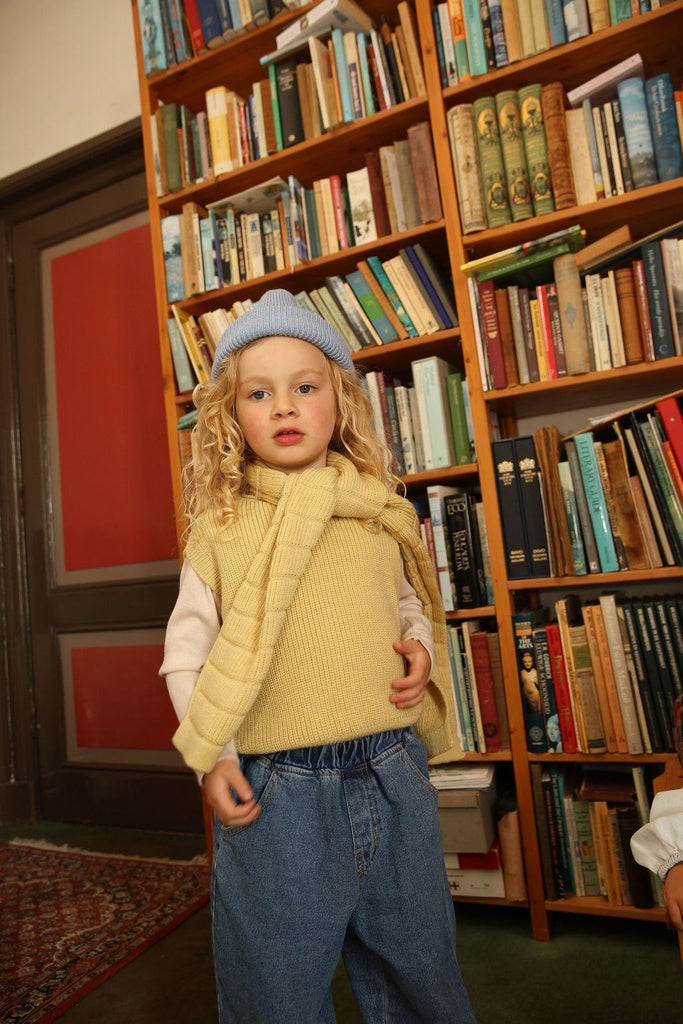 Vest Harvey Kids - 100% extra fine Italiaanse merino wol - HVID
