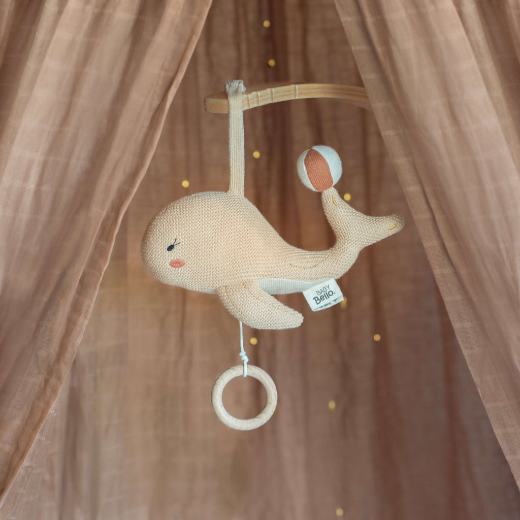 Muziekmobiel - Wally de Walvis - Sandshell/Beige - Baby Bello - productfoto