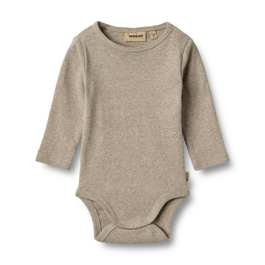 Wheat - Rib Body L/S Spencer - Romper met lange mouwen - 100% biologisch katoen - voorkant