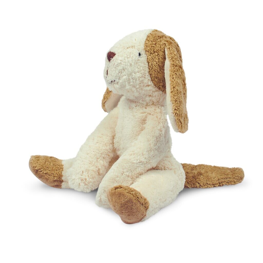 Floppy Cuddly Dog Small - GOTS organic cotton & sheep wool - White & Beige - Senger Naturwelt