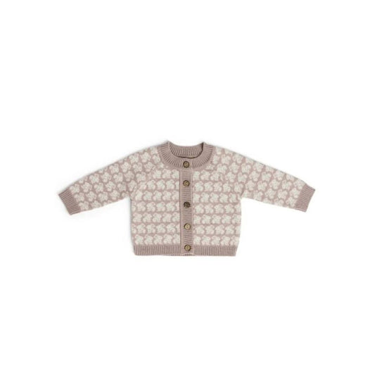 Knitted cardigan AO Rabbits - Merino wool - Powder/pink - Smallstuff