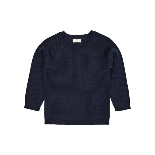 Knitted Baby Sweater - Merino Classic Rib Knit - Navy Blue - Copenhagen Colors