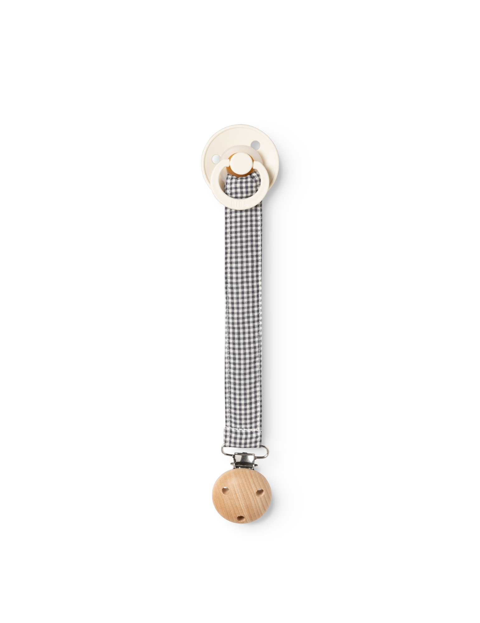Schnullerband Alo mit bestickten Teddybären – Blue Check – MarMar Copenhagen