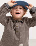 Overshirt Tovan - Soft denim - Dark Brownie Stripe - MarMar Copenhagen - productfoto - afbeelding 5