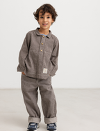 Overshirt Tovan - Soft denim - Dark Brownie Stripe - MarMar Copenhagen - productfoto - afbeelding 8