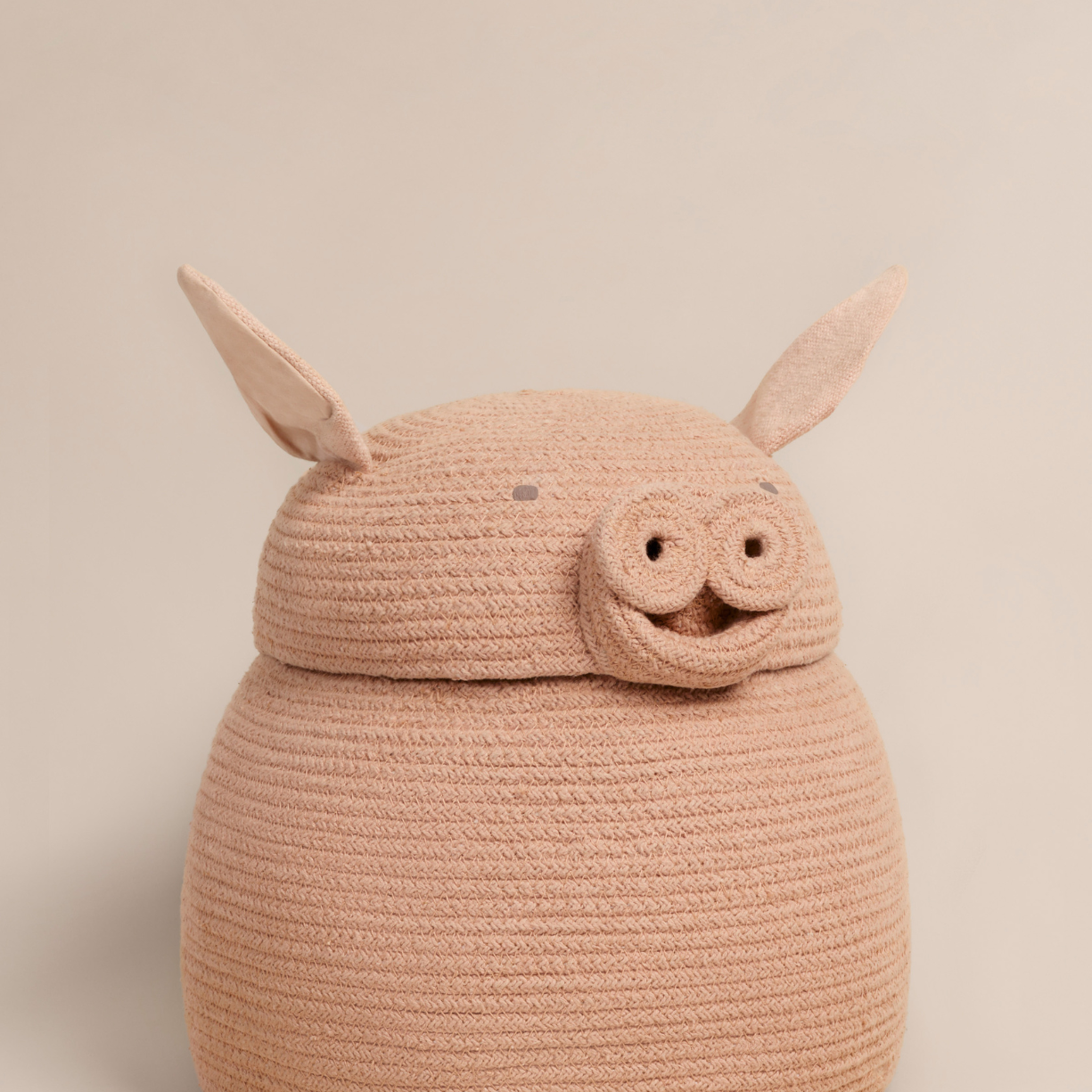 Basket Peggy the Pig - Opbergmand varken - Rose - Ø 32 × 30 cm - Lorena Canals - productfoto - afbeelding 3
