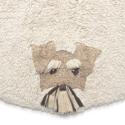 Wasbaar vloerkleed Dogs – Naturel – Ø 140 cm – Lorena Canals