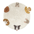 Wasbaar vloerkleed Dogs - Naturel - Ø 140 cm - Lorena Canals - productfoto - afbeelding 3