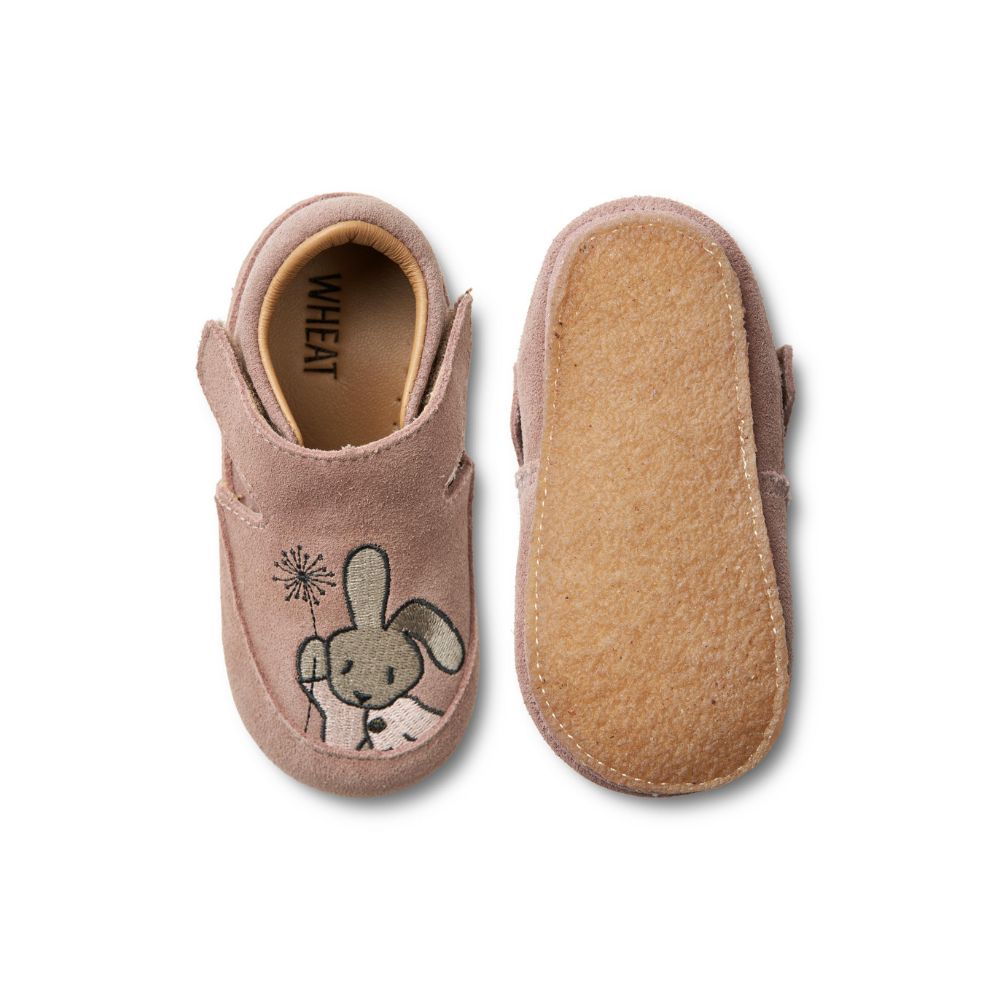 Binnenschoen Pixie - Biologisch katoen - Dusty rouge/roze - Wheat