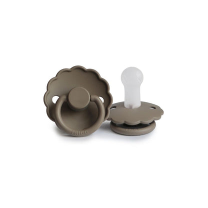 FRIGG Silicone Pacifier - Daisy - Portobello - 100% Medical Grade Silicone Nipple