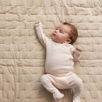 Quilted Blanket – 100% organic cotton – 120x120 cm - Alida - Grey Sand - MarMar Copenhagen