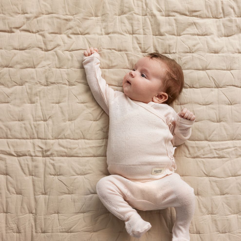 Quilted Blanket – 100% organic cotton – 120x120 cm - Alida - Grey Sand - MarMar Copenhagen