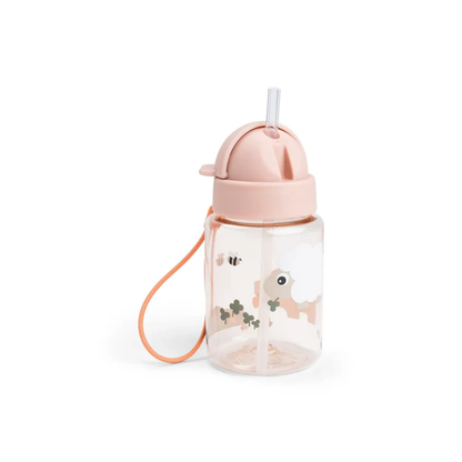 Drinking bottle with straw - Straw bottle - Tiny farm - Powder - 280 ml - Done by Deer