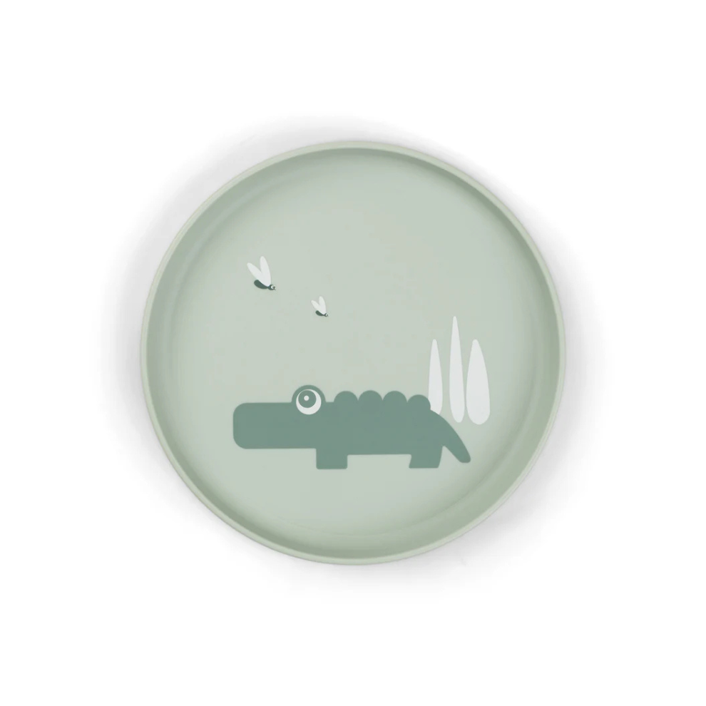 Anti slip bordje - Foodie plate - Croco - Green - Done by Deer