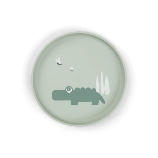 Anti slip bordje - Foodie plate - Croco - Green - Done by Deer