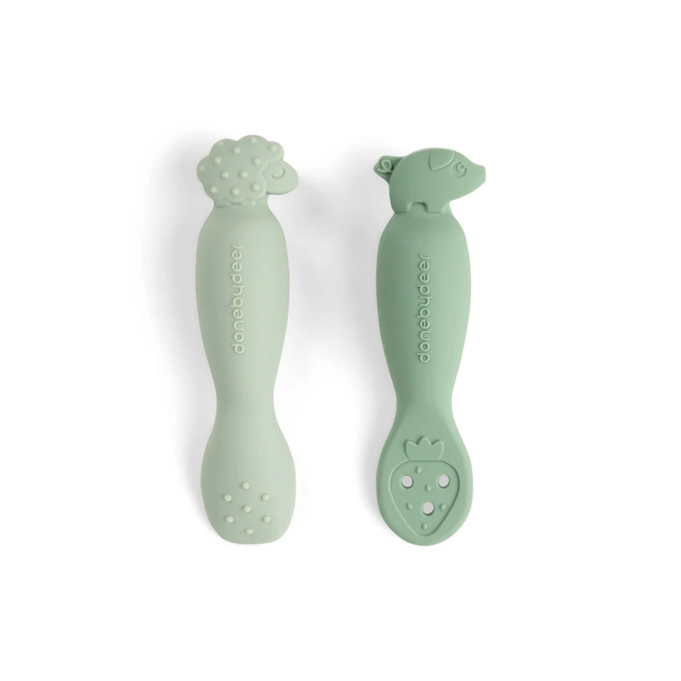 Oefen lepelset - Learning spoon set - Tiny farm - Green - Done by Deer - productfoto - afbeelding 4