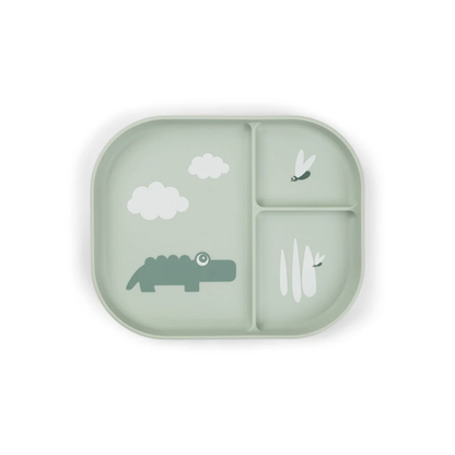Fächer-Teller - Foodie compartment plate - Croco - Green - Done by Deer