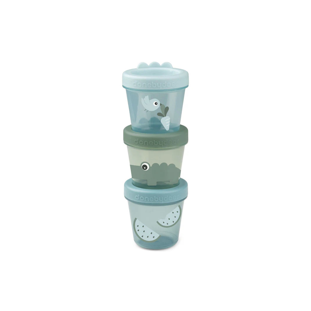Babyvoedingscontainer - Baby food container 3-pack - Croco - Green - Done by Deer - productfoto - afbeelding 2