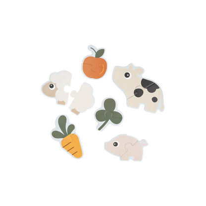 First puzzle - First jigsaw puzzle set - 2+ years - Tiny farm - Colour mix - Done by Deer
