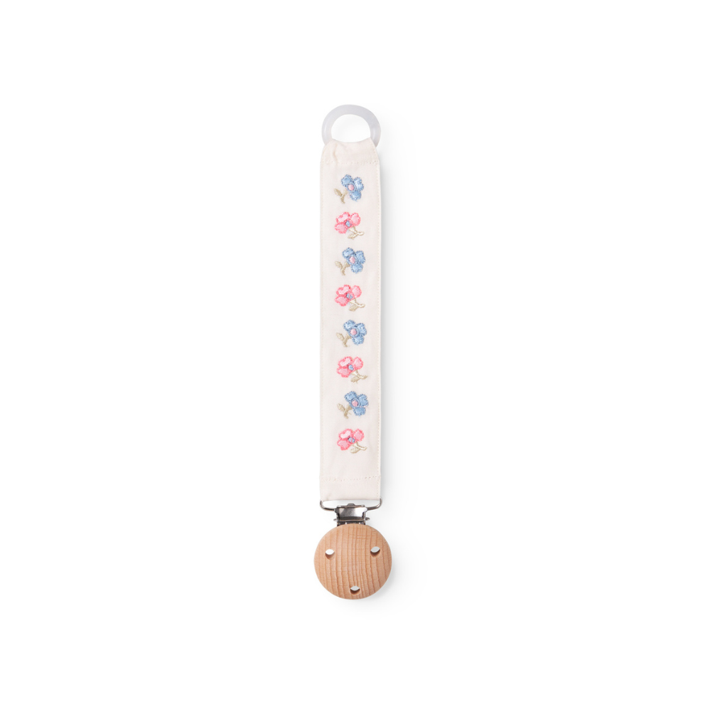 Embroidered Pacifier Clip - Alo Embroidery - Mini Flowers - MarMar Copenhagen