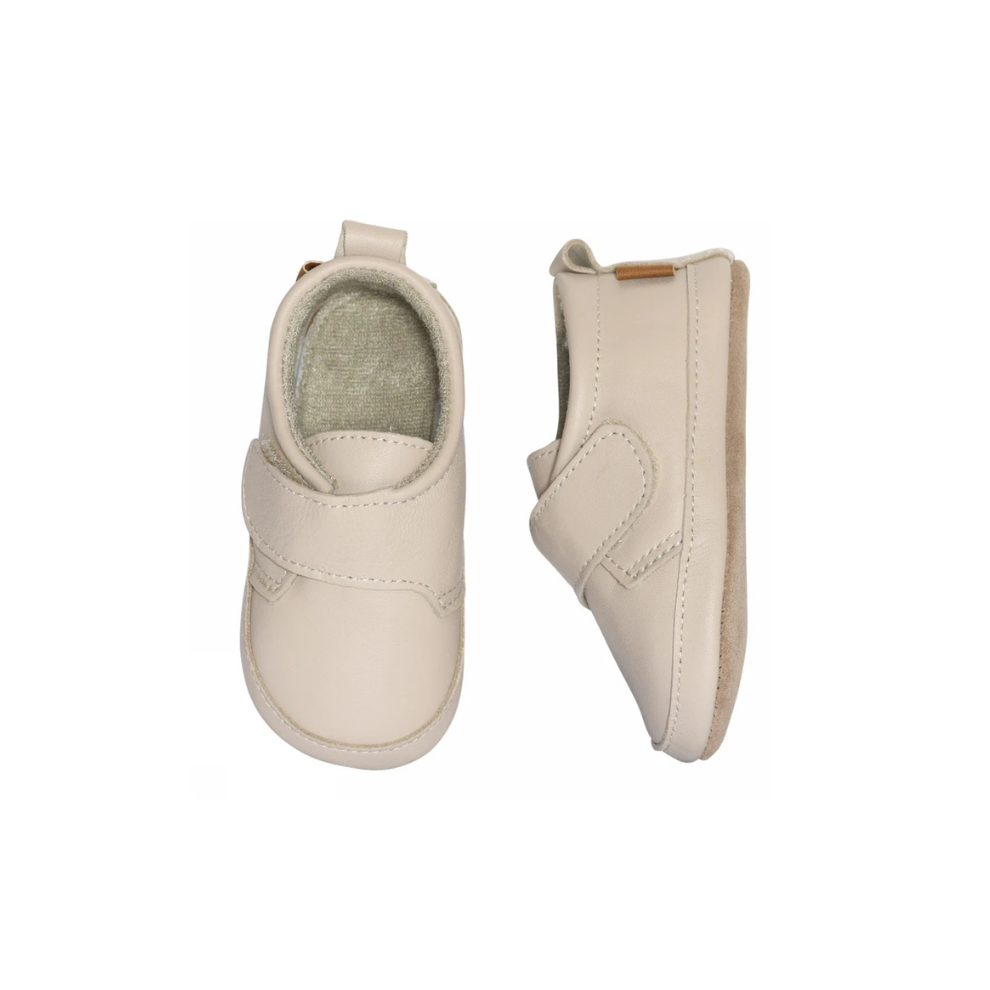 Leren baby slofjes - Classic leather slippers - Oxford tan - Melton