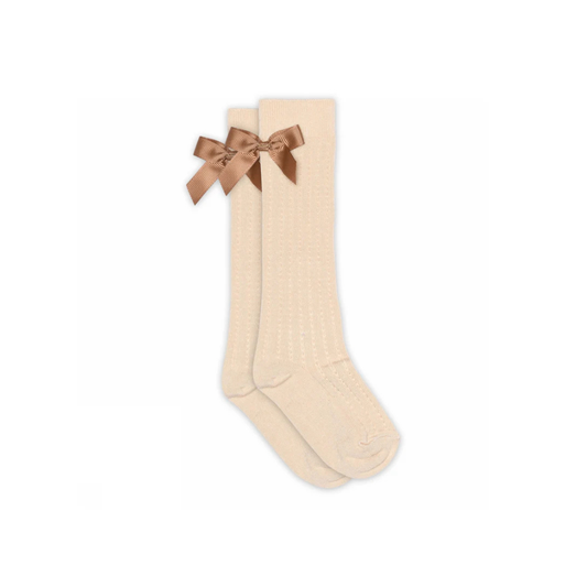 Knee Socks with Bow - Liva Knee Socks - Bamboo - MP Denmark