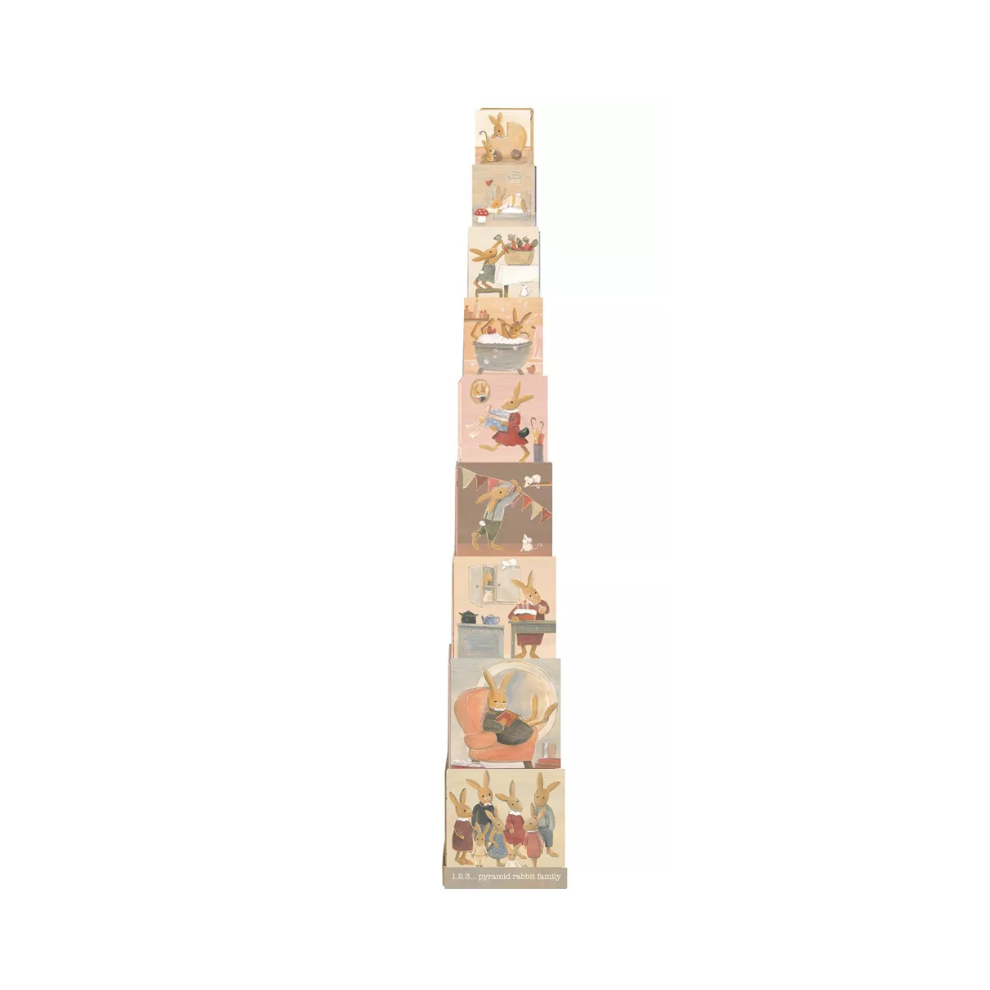 Stapelkubussen - Familie konijn - FSC karton - Egmont Toys - productfoto