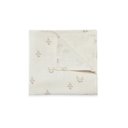 Hydrophilic Cloth 110x110cm - Muslin Swaddle Blanket Fraise - Organic Cotton - Garbo & Friends