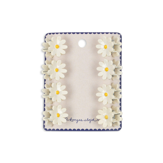6 Pack Mini Hair Claws - Daisy - Kleine Haarspeldjes - Bloemtjes - Konges Sløjd