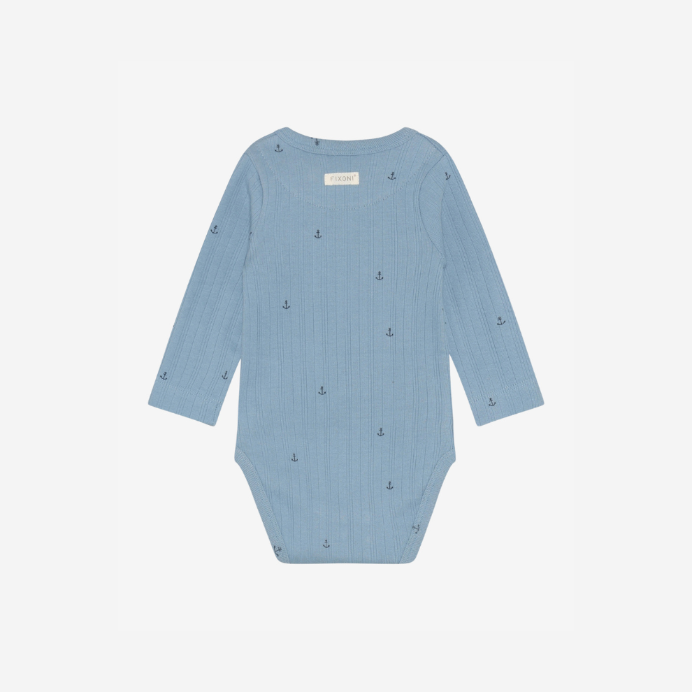 Romper Lange Mouw - Biologisch Katoen - Mountain Spring/Blauw - Fixoni - voorkant - afbeelding 3