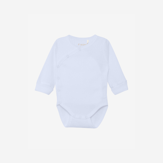 Overslagromper - Biologisch katoen - Wrap Body Long Sleeve - Arctic Ice - GOTS - Fixoni