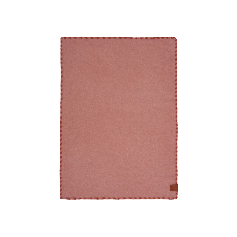 Cozy baby Cot Blanket - Organic wool - 65x90cm - Pink/Rust - Klippan