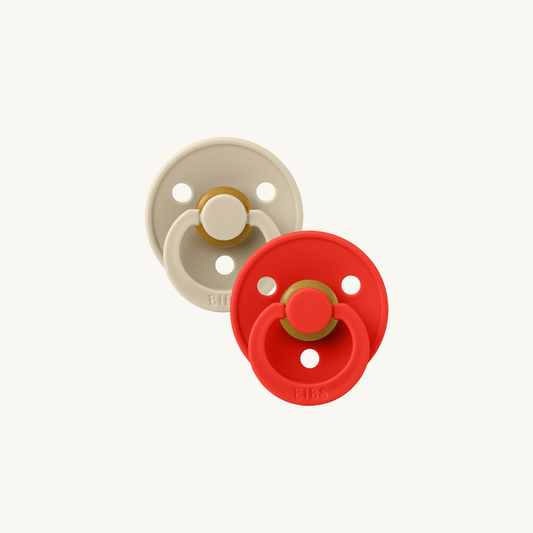Fopspeen 2-pack -  Vanilla/Candy Apple - Rond - Natuurlijk rubberlatex - BIBS