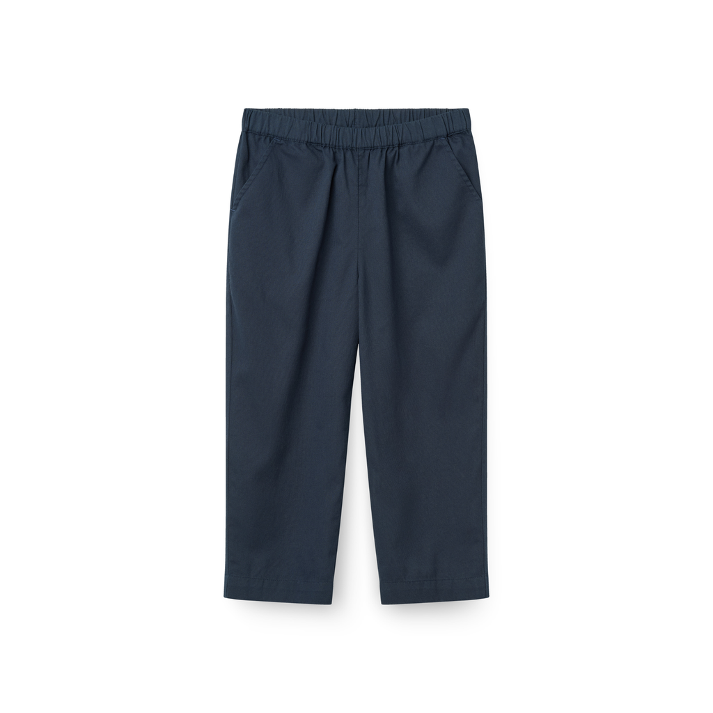 Twill broek met verstelbare taille - Navy - 100% biologsch katoen - Copenhagen Colors - voorkant