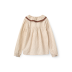 Blouse met ruffle kraagje - Sand Flower Print - 100% biologisch katoen - Copenhagen Colors - achterkant