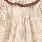 Blouse met ruffle kraagje - Sand Flower Print - 100% biologisch katoen - Copenhagen Colors - close up print