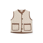 Gilet doorgestikt met kant - Sand Flower Print - Katoen - Copenhagen Colors - voorkant