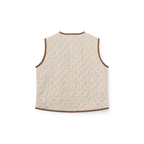 Gilet doorgestikt met kant - Sand Flower Print - Katoen - Copenhagen Colors - achterkant