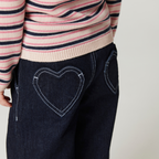 Balloon spijkerbroek - Hartjeszakken - 100% biologisch Raw Denim - Copenhagen Colors - broekzak close up