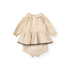 Baby set blouse en bloomer - Sand Flower Print - 100% biologisch katoen - Copenhagen Colors - achterkant