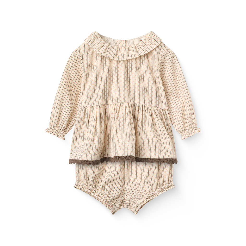Baby set blouse en bloomer - Sand Flower Print - 100% biologisch katoen - Copenhagen Colors - voorkant