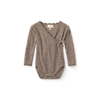 Baby setje - Pointelle overslag romper en legging - Natural Melange - 100% merino wol - Copenhagen Colors - romper