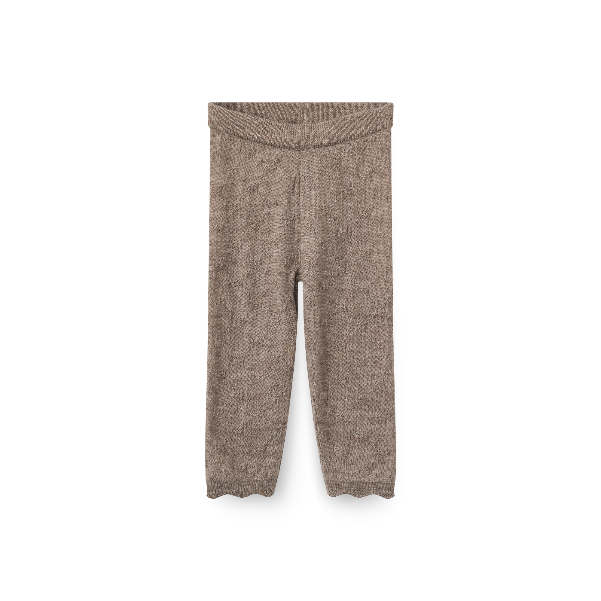 Baby setje - Pointelle overslag romper en legging - Natural Melange - 100% merino wol - Copenhagen Colors - broekje