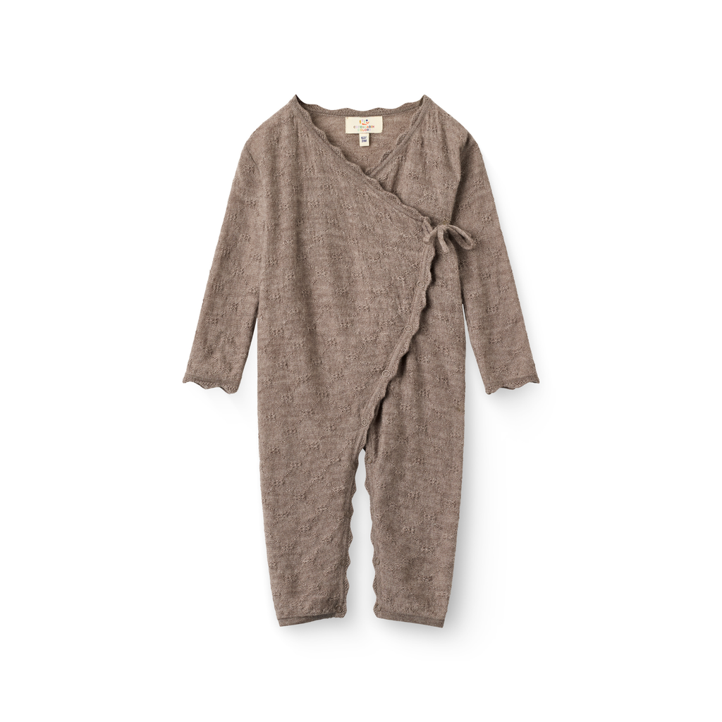 Pointelle boxpakje met scallop rand - Natural Melange - 100% merino wol - Copenhagen Colors - voorkant