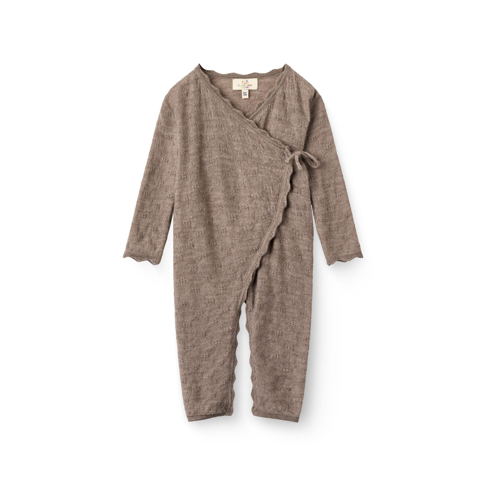 Pointelle boxpakje met scallop rand - Natural Melange - 100% merino wol - Copenhagen Colors - voorkant